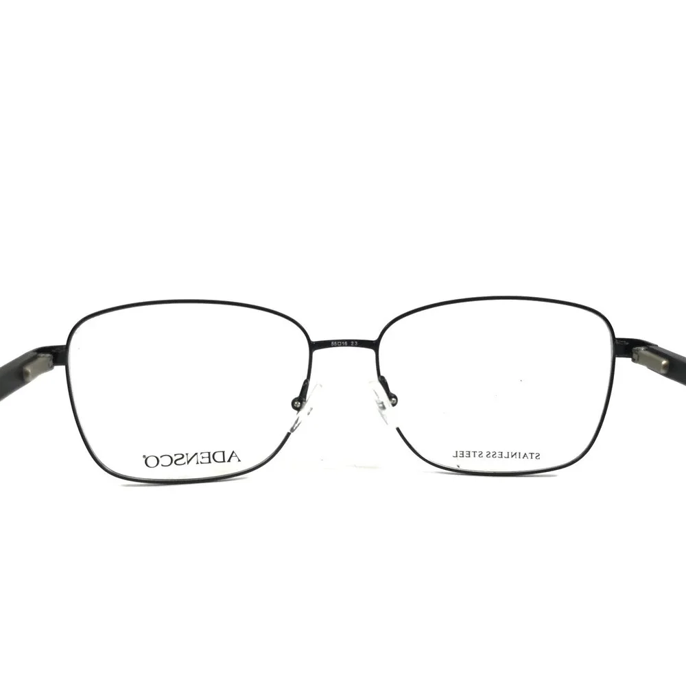Adensco Eyeglasses Frames AD138 003 Black Square Wire Rim 55-16-145